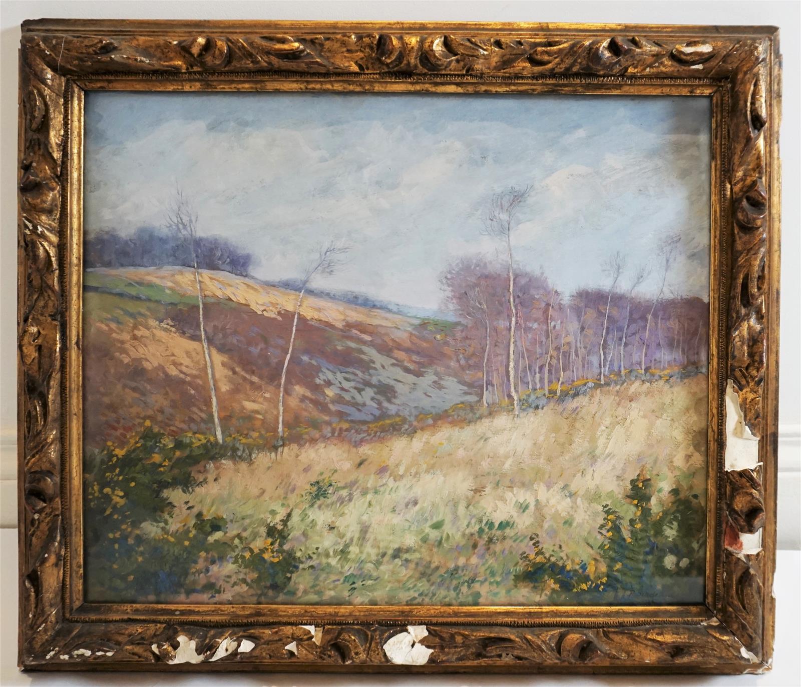 Paul MADELINE 1863 1920 Paysage vallonné 06 huile sur carton