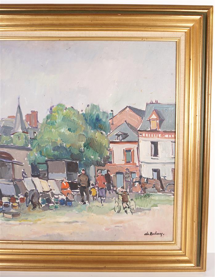 Pierre DE BELAY 1890 1947 La brocante huile sur toile signée en