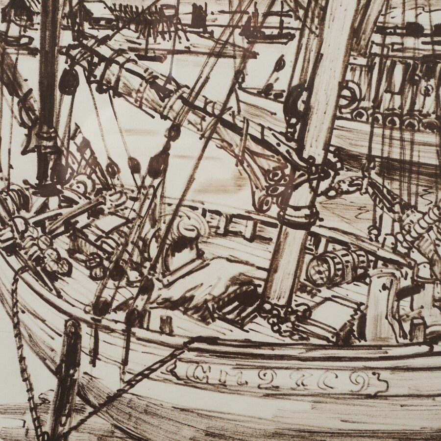 DECADRER Yvonne JEAN-HAFFEN (1895-1993), "Camaret", Lithographie Signée ...