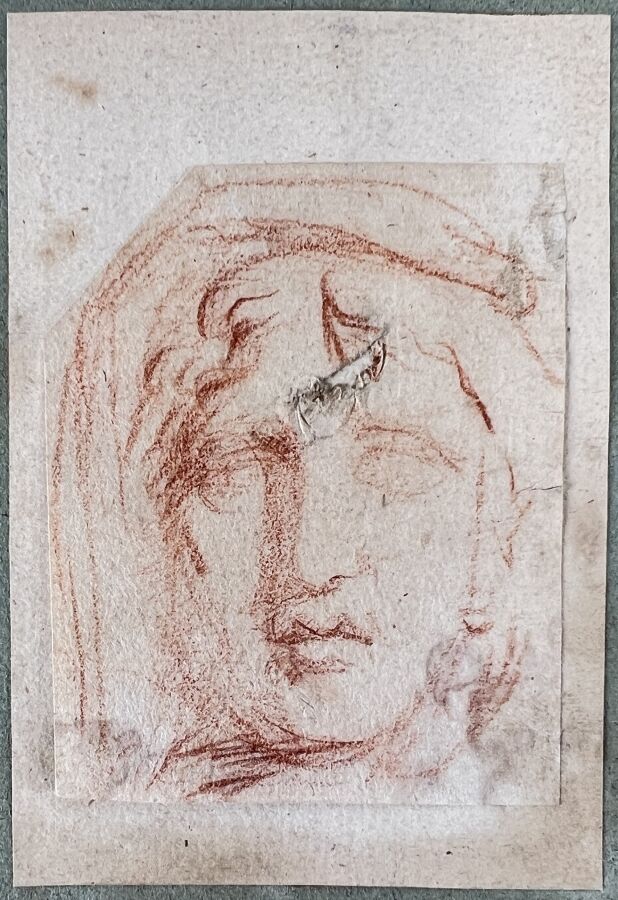 Ecole Fran Aise Du Me Si Cle Visage Antique Tude La Sanguine Sur Papier In